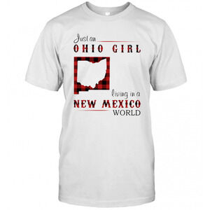Just An Ohio Girl Living In A New Mexico World Map T-Shirt